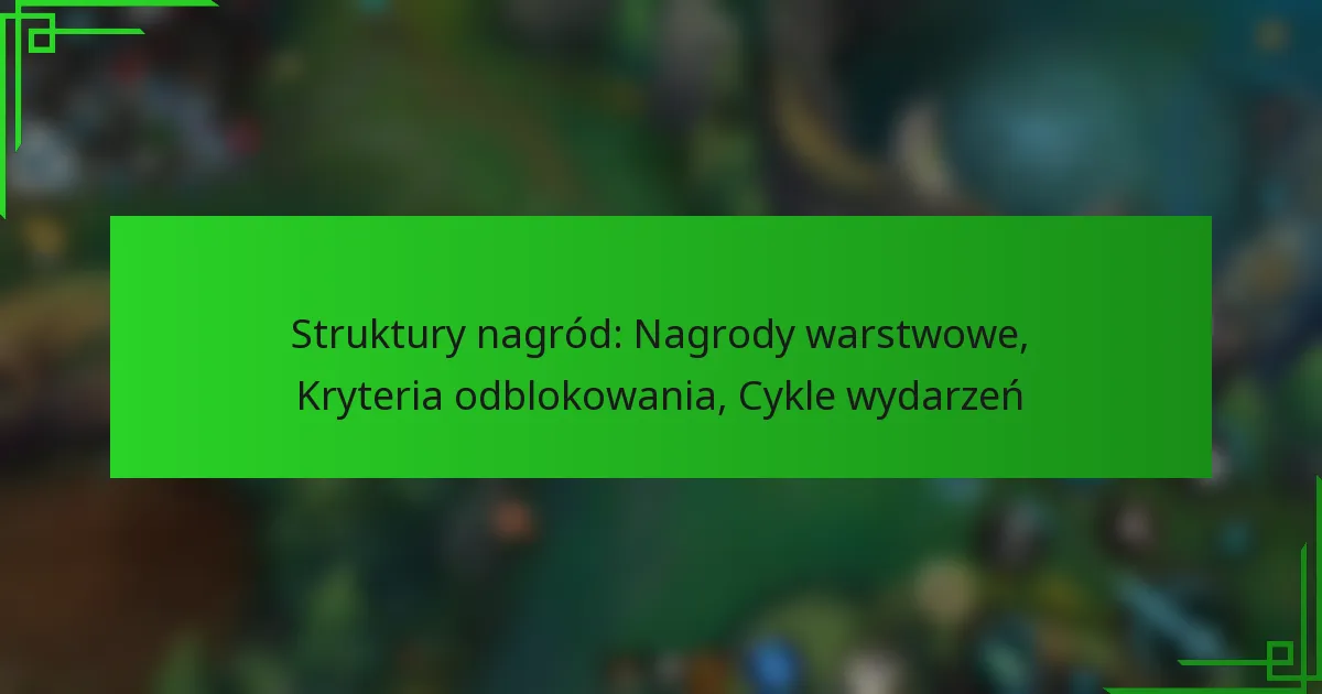 Struktury nagród: Nagrody warstwowe, Kryteria odblokowania, Cykle wydarzeń