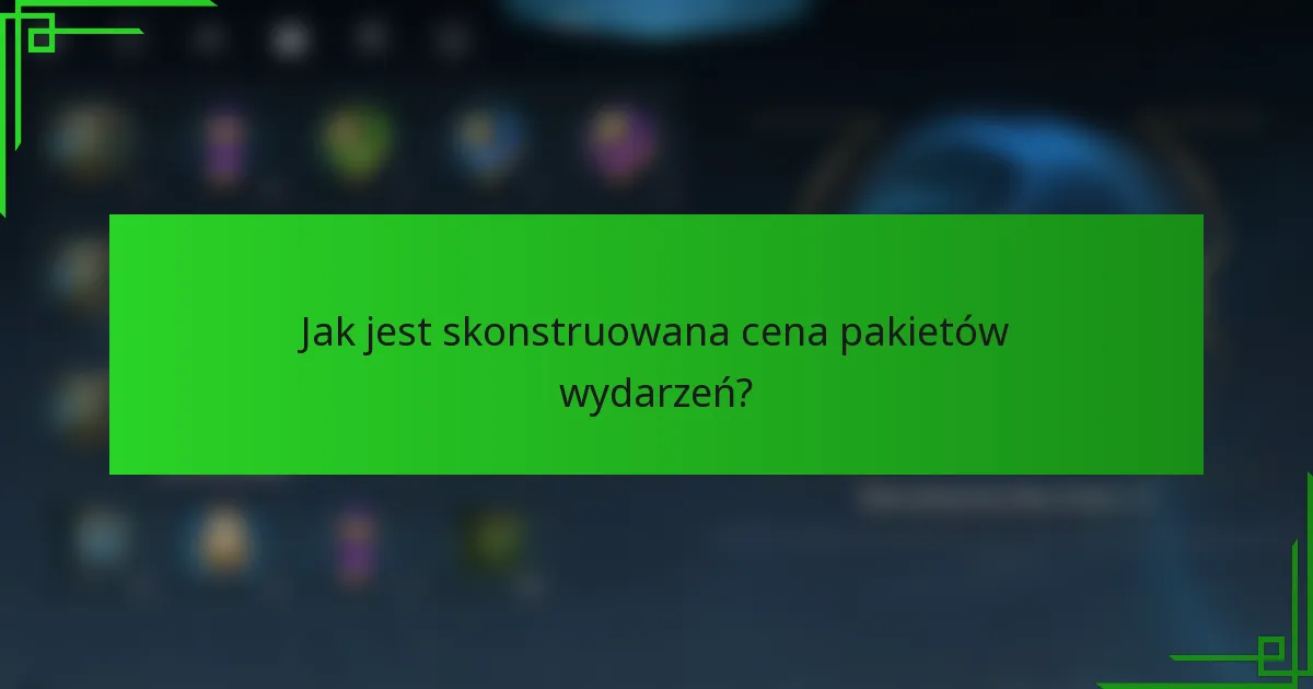 Jak jest skonstruowana cena pakietów wydarzeń?