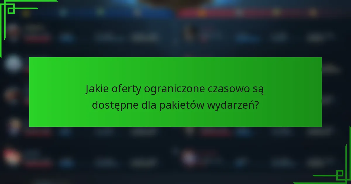 Jakie oferty ograniczone czasowo są dostępne dla pakietów wydarzeń?